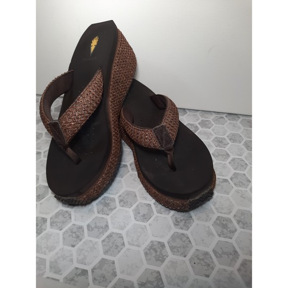Vintage 90's Volatile Chunky Wedge Platform Flip Flop Thong Sandal size 11 - Picture 6 of 12